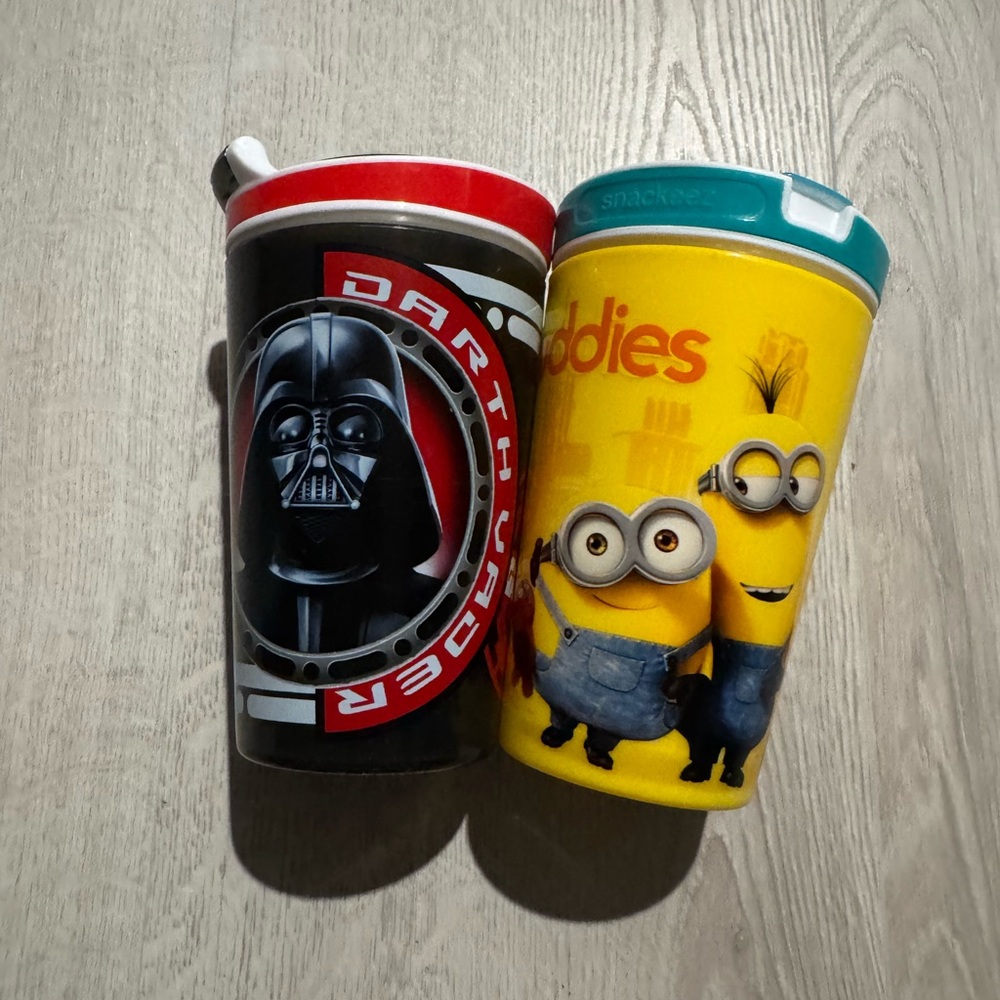 EUC Zak Designs | Snack and Sip | Star Wars + Minions Tumbler | Set of 2